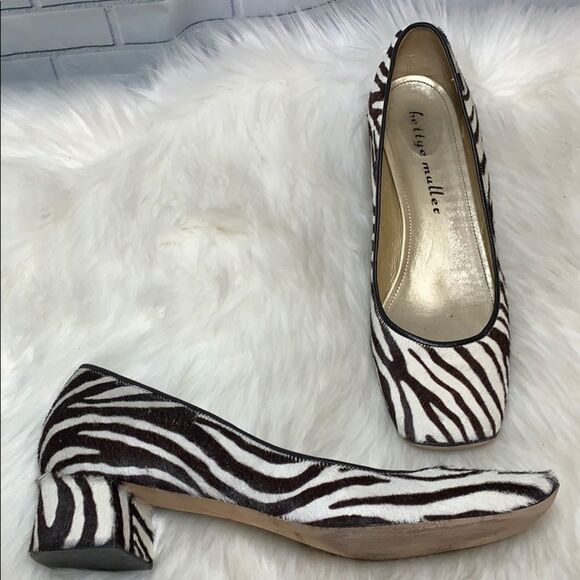 Bettye Muller Zebra Warhol Pumps Size 42/11 - Picture 1 of 6